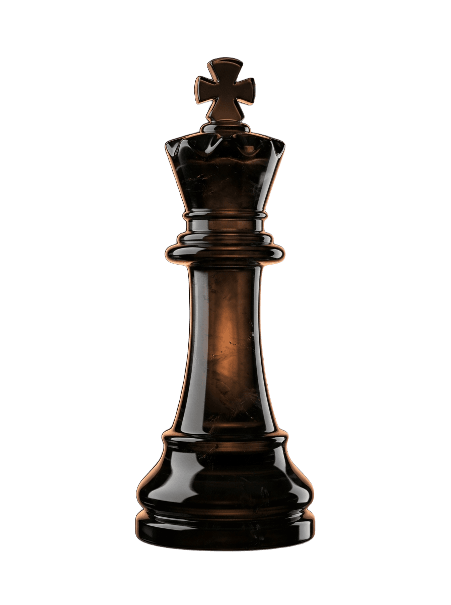 Obsidian chess king — one seat, one mentor